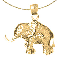 10K, 14K or 18K Gold Elephant Pendant