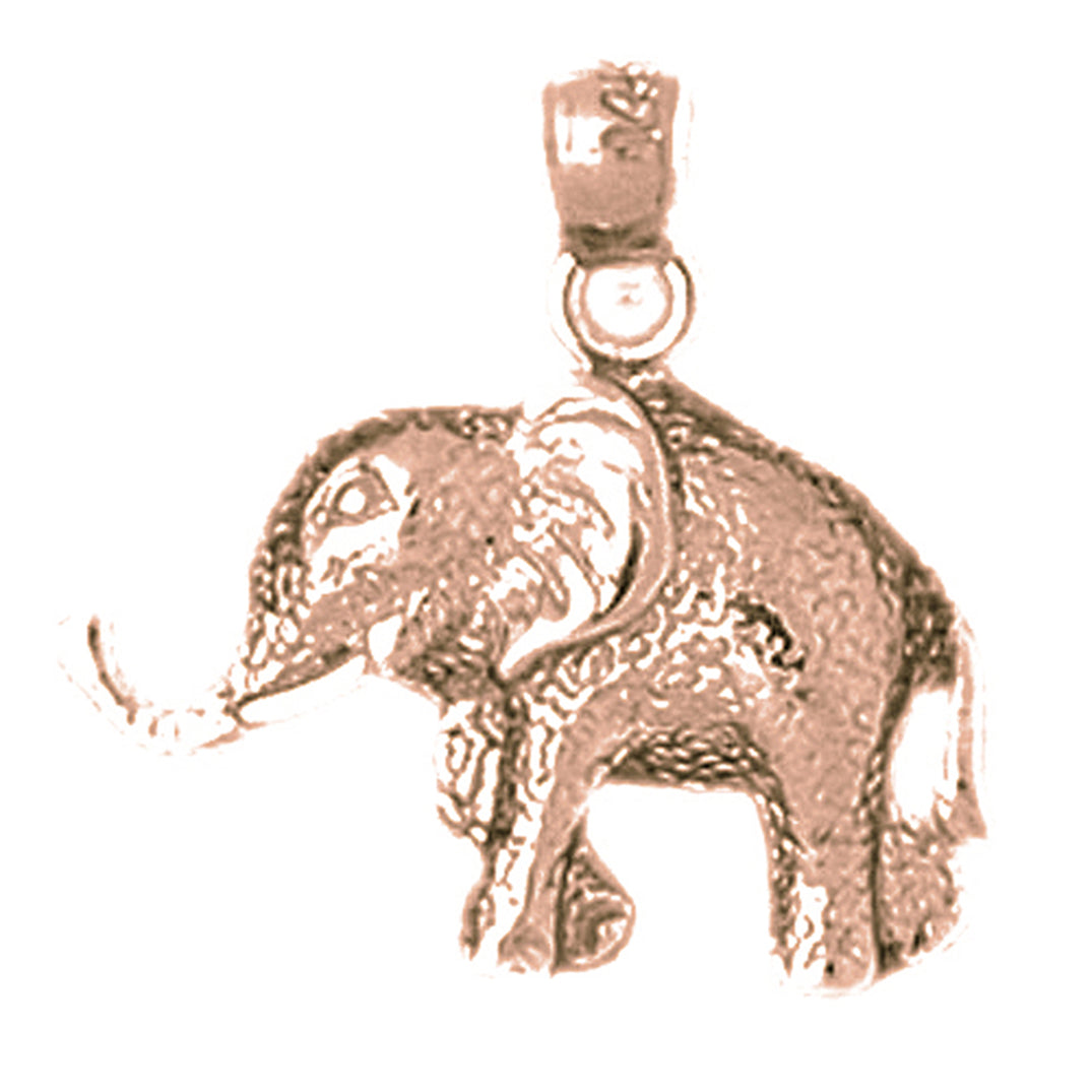 10K, 14K or 18K Gold Elephant Pendant