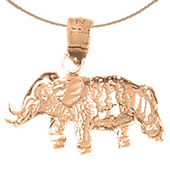 14K or 18K Gold Elephant Pendant