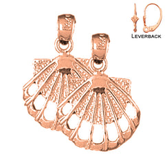 14K oder 18K Gold 22mm Muschelohrringe