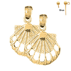 14K oder 18K Gold 22mm Muschelohrringe