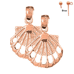 14K oder 18K Gold 22mm Muschelohrringe