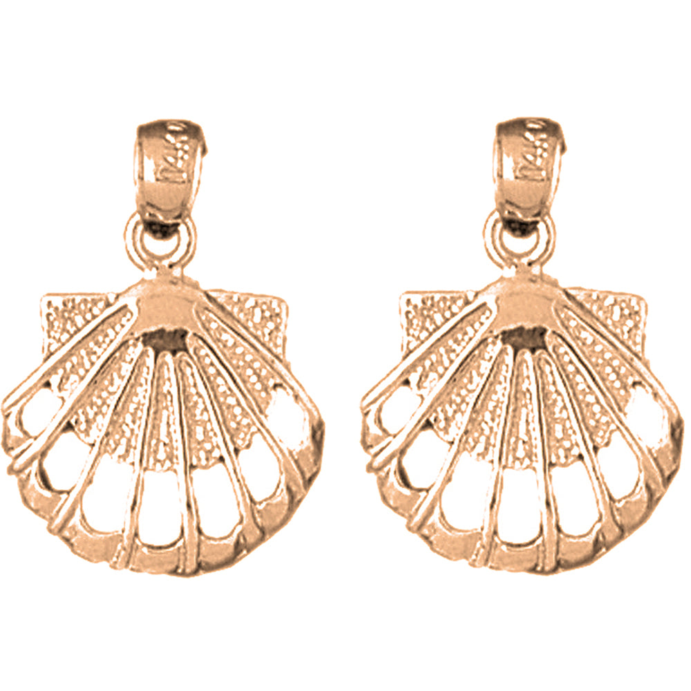 14K or 18K Gold 22mm Shell Earrings