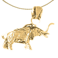 14K or 18K Gold 3D Elephant Pendant