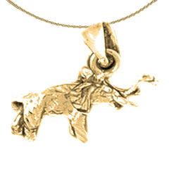 10K, 14K or 18K Gold 3D Elephant Pendant