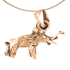 10K, 14K or 18K Gold 3D Elephant Pendant