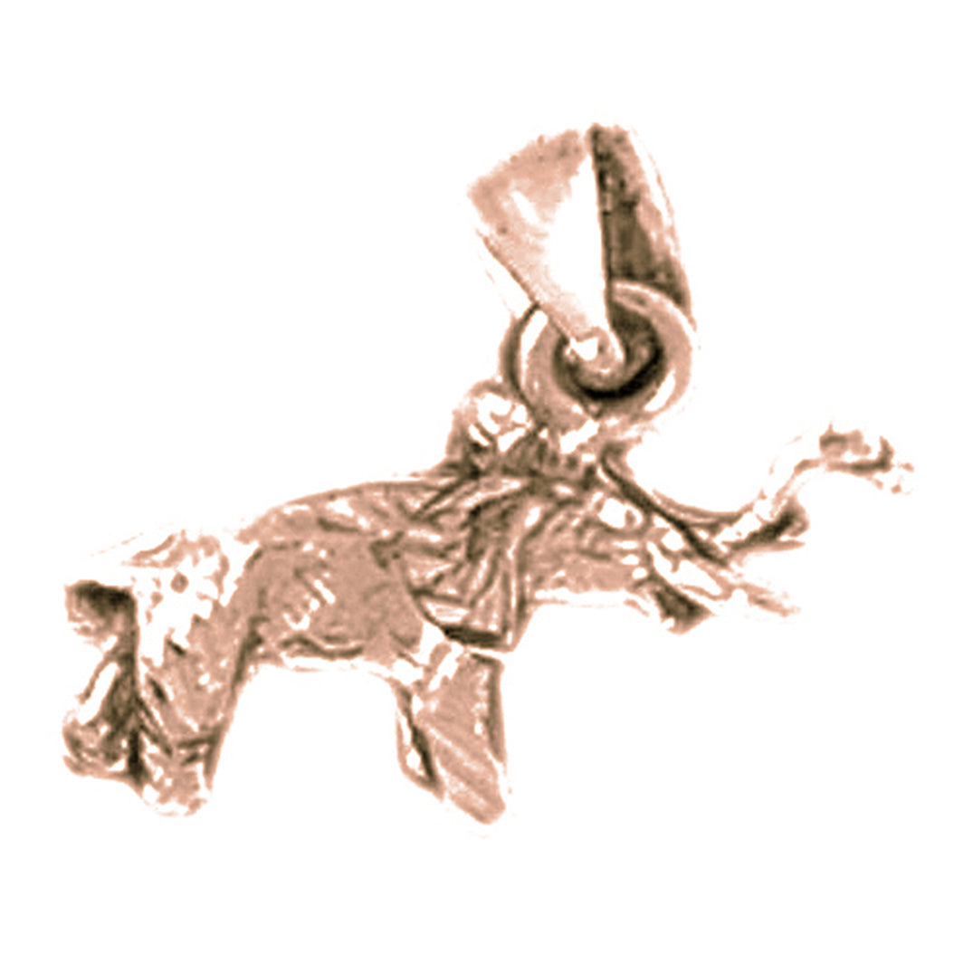 10K, 14K or 18K Gold 3D Elephant Pendant