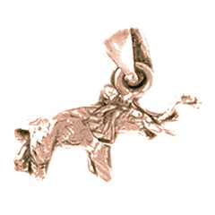 10K, 14K or 18K Gold 3D Elephant Pendant