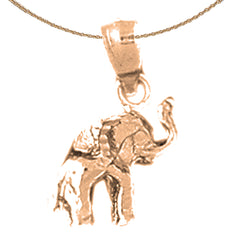 14K or 18K Gold 3D Elephant Pendant