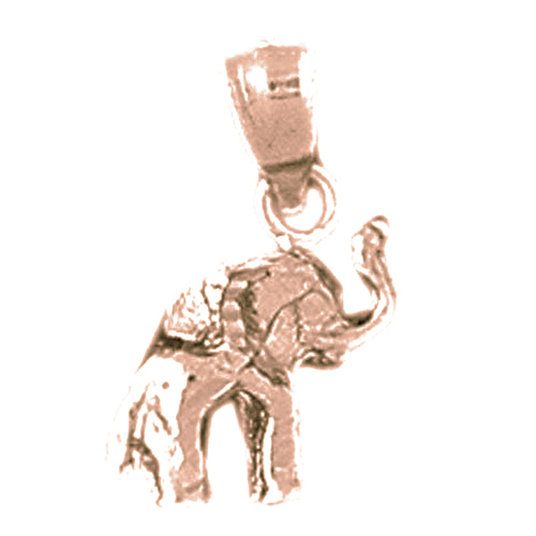 14K or 18K Gold 3D Elephant Pendant