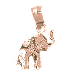 14K or 18K Gold 3D Elephant Pendant