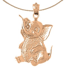 10K, 14K or 18K Gold Elephant Pendant