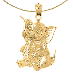 10K, 14K or 18K Gold Elephant Pendant