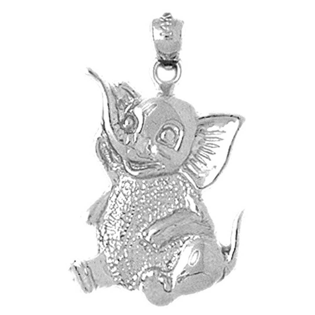 10K, 14K or 18K Gold Elephant Pendant