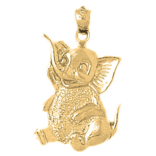 10K, 14K or 18K Gold Elephant Pendant