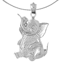 10K, 14K or 18K Gold Elephant Pendant