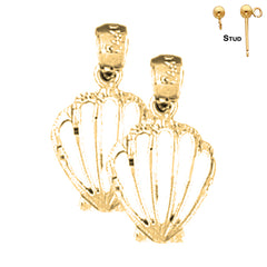 14K or 18K Gold Shell Earrings