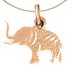 Colgante de elefante de oro de 14 quilates o 18 quilates