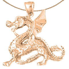 Colgante Dragón de Oro de 10K, 14K o 18K