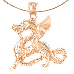 Colgante Dragón de Oro de 10K, 14K o 18K