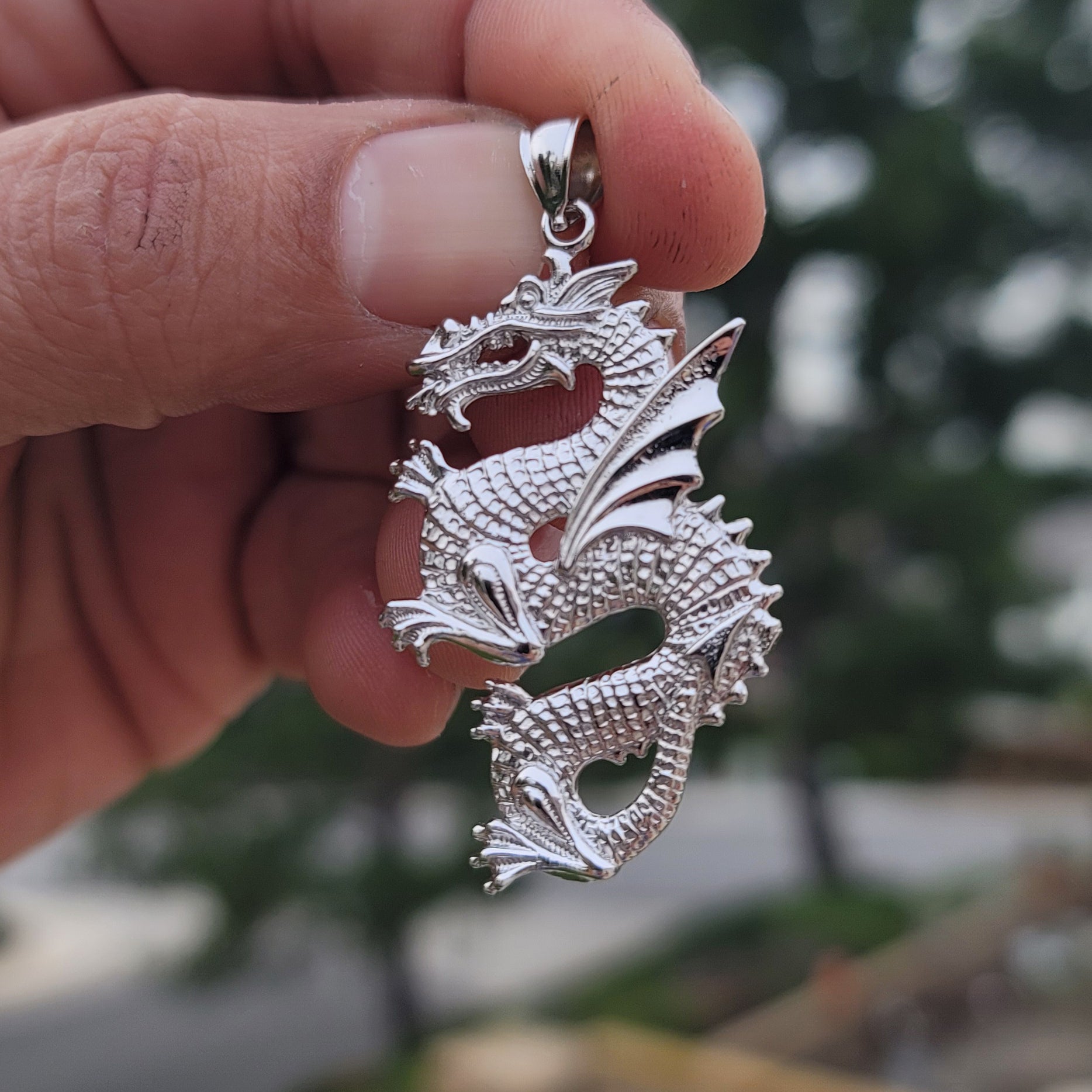 10K, 14K or 18K Gold Dragon Pendant