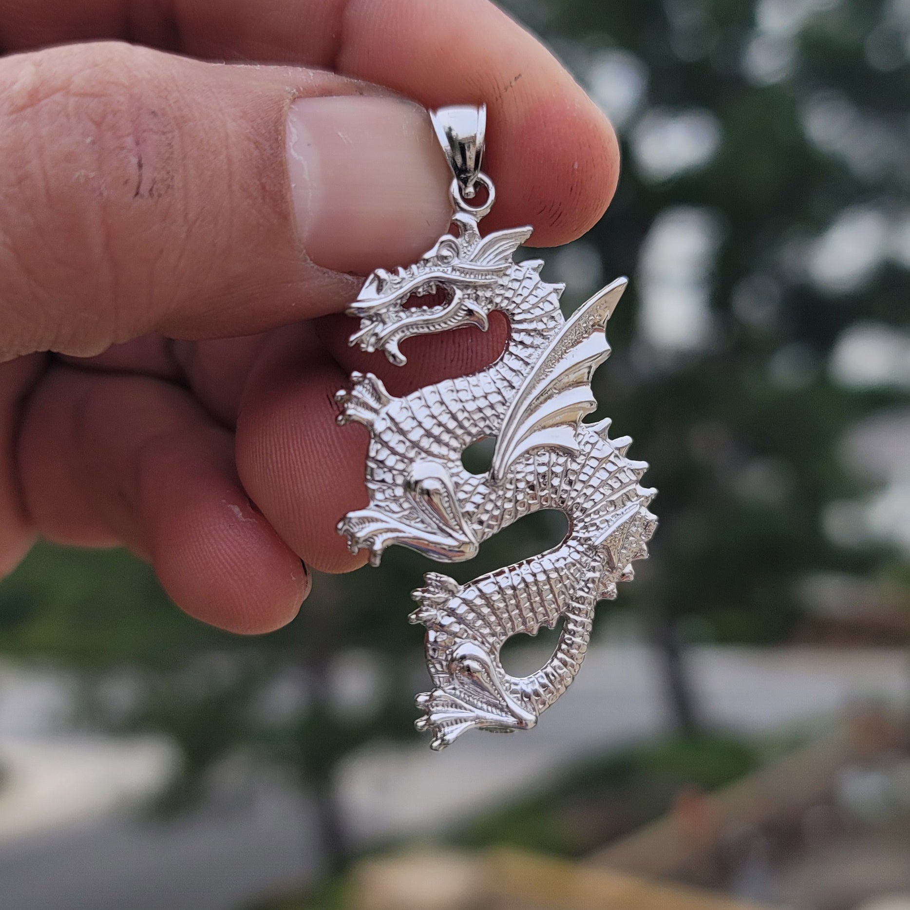 10K, 14K or 18K Gold Dragon Pendant