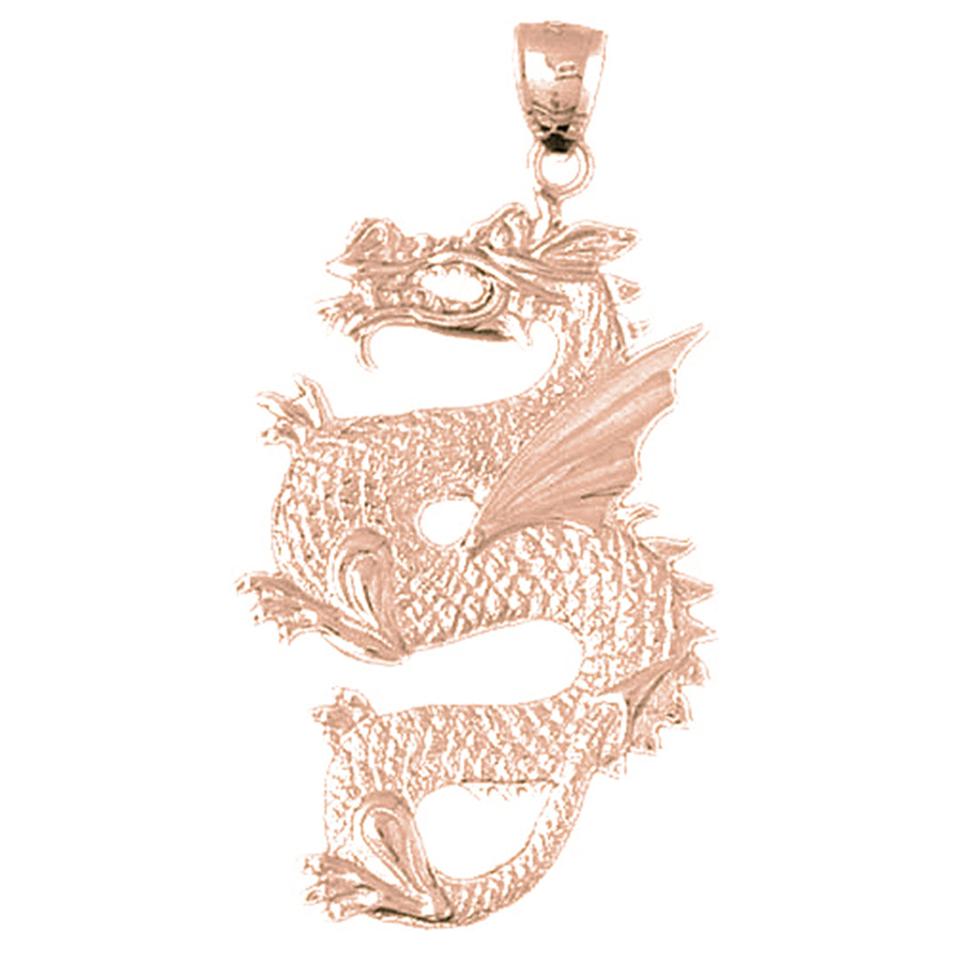 10K, 14K or 18K Gold Dragon Pendant