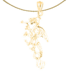 10K, 14K or 18K Gold 3D Dragon Pendant