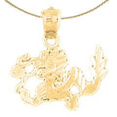 14K or 18K Gold Dragon Pendant