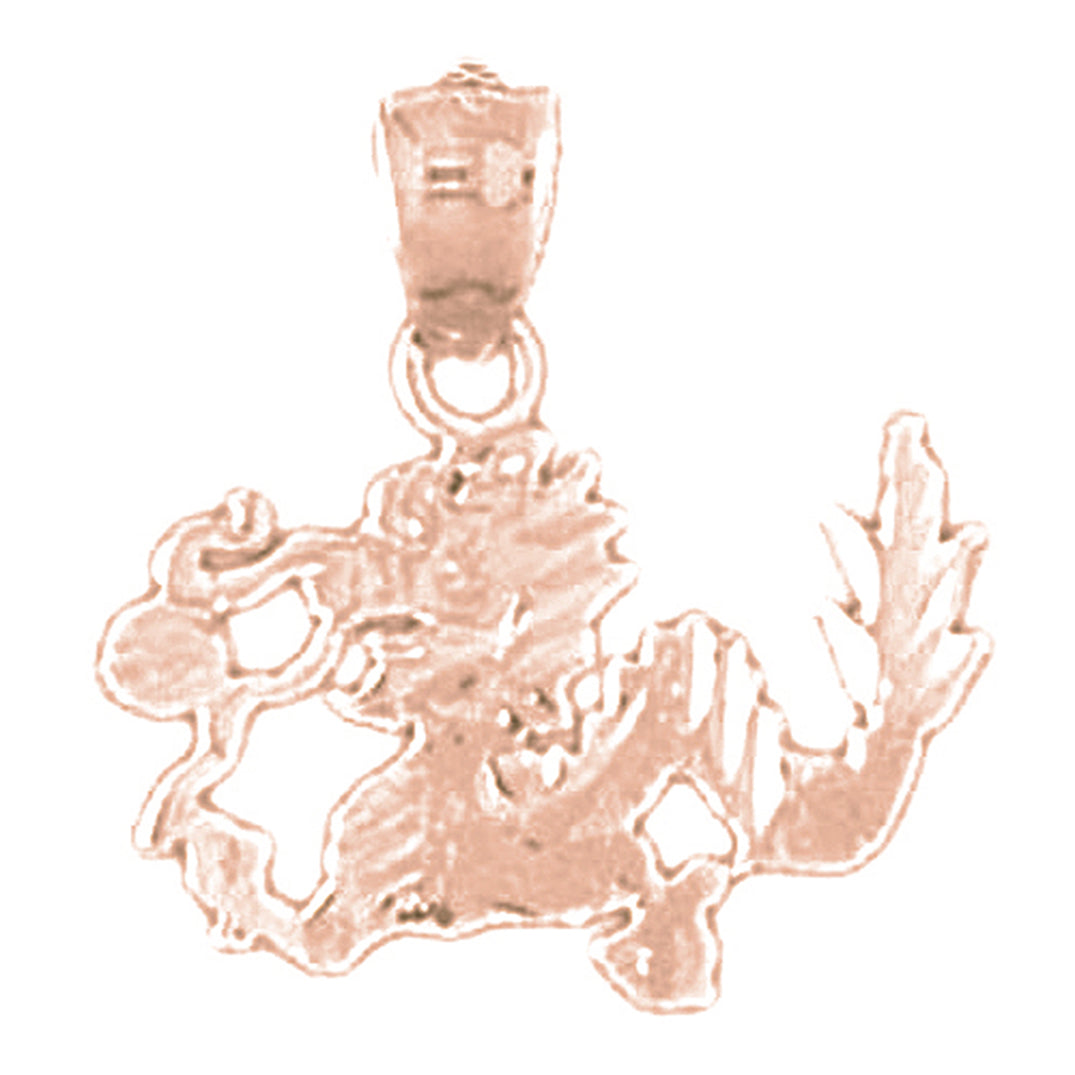 14K or 18K Gold Dragon Pendant