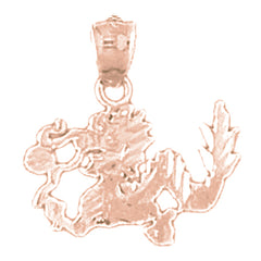 14K or 18K Gold Dragon Pendant