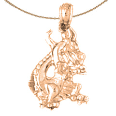 14K or 18K Gold Dragon Pendant