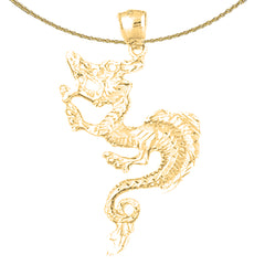10K, 14K or 18K Gold Dragon Pendant