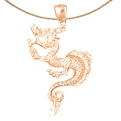 10K, 14K or 18K Gold Dragon Pendant
