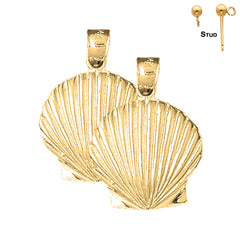 14K or 18K Gold Shell Earrings