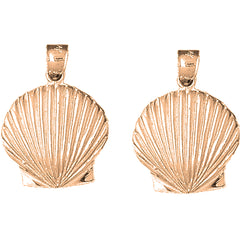 14K or 18K Gold 30mm Shell Earrings