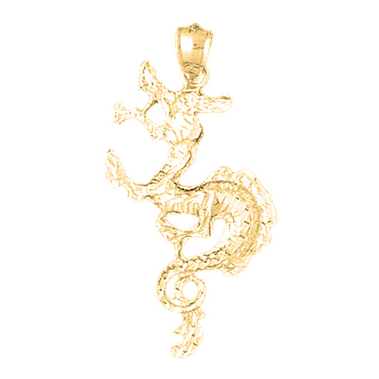 10K, 14K or 18K Gold Dragon Pendant