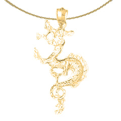 10K, 14K or 18K Gold Dragon Pendant