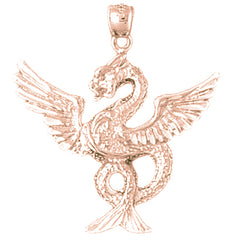 10K, 14K or 18K Gold Dragon Pendant