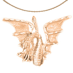 10K, 14K or 18K Gold Dragon Pendant