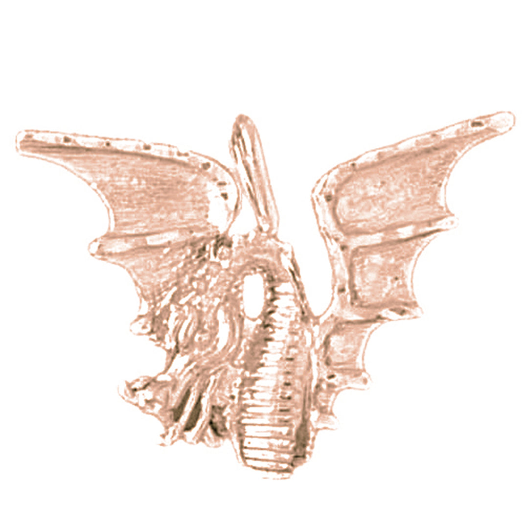 10K, 14K or 18K Gold Dragon Pendant