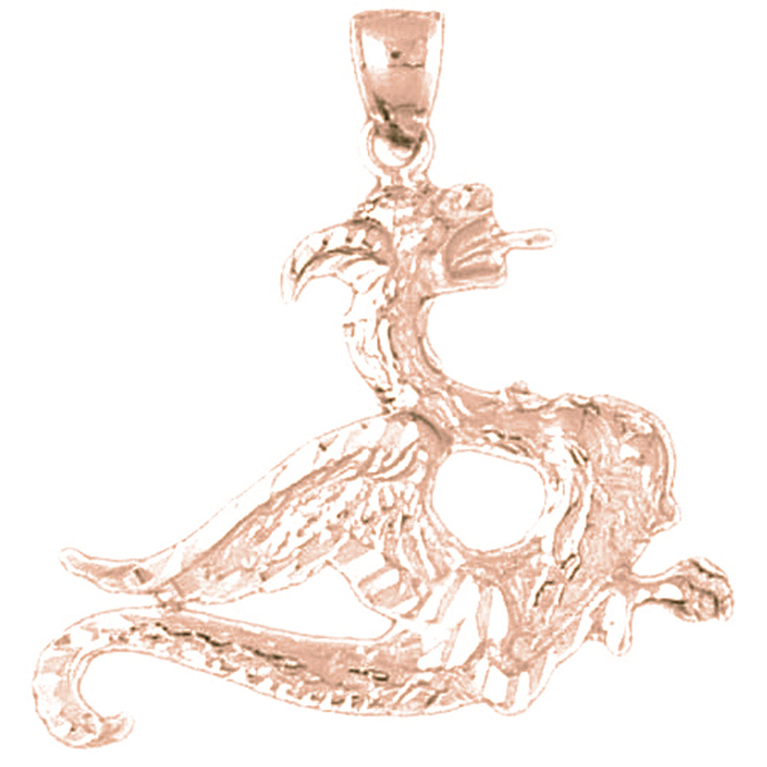 10K, 14K or 18K Gold Dragon Pendant