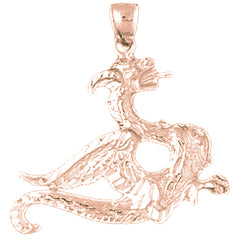 10K, 14K or 18K Gold Dragon Pendant
