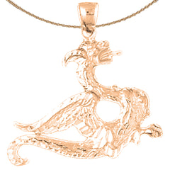 10K, 14K or 18K Gold Dragon Pendant