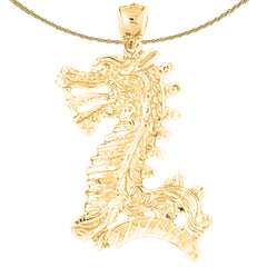 10K, 14K or 18K Gold Dragon Pendant