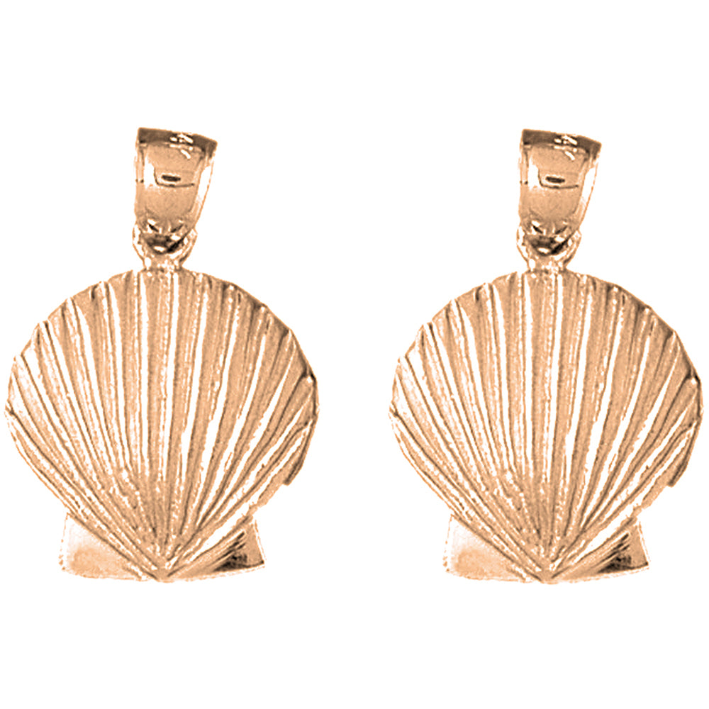 14K or 18K Gold 26mm Shell Earrings