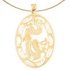 10K, 14K or 18K Gold Dragon Pendant