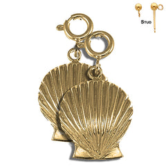 14K or 18K Gold Shell Earrings