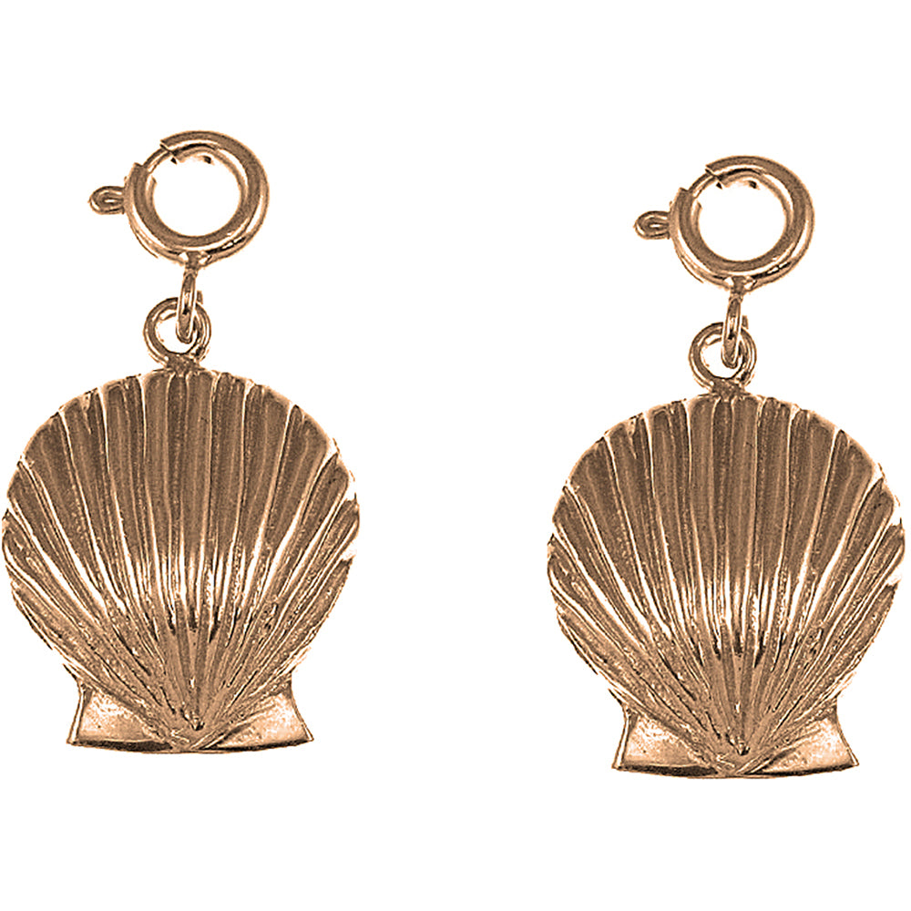 14K or 18K Gold 24mm Shell Earrings