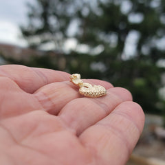 10K, 14K or 18K Gold Rattle Snake Pendant